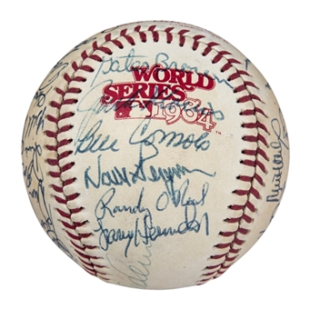 1984 Detroit Tigers Team Signed World Series Baseball (Monge LOA & JSA)